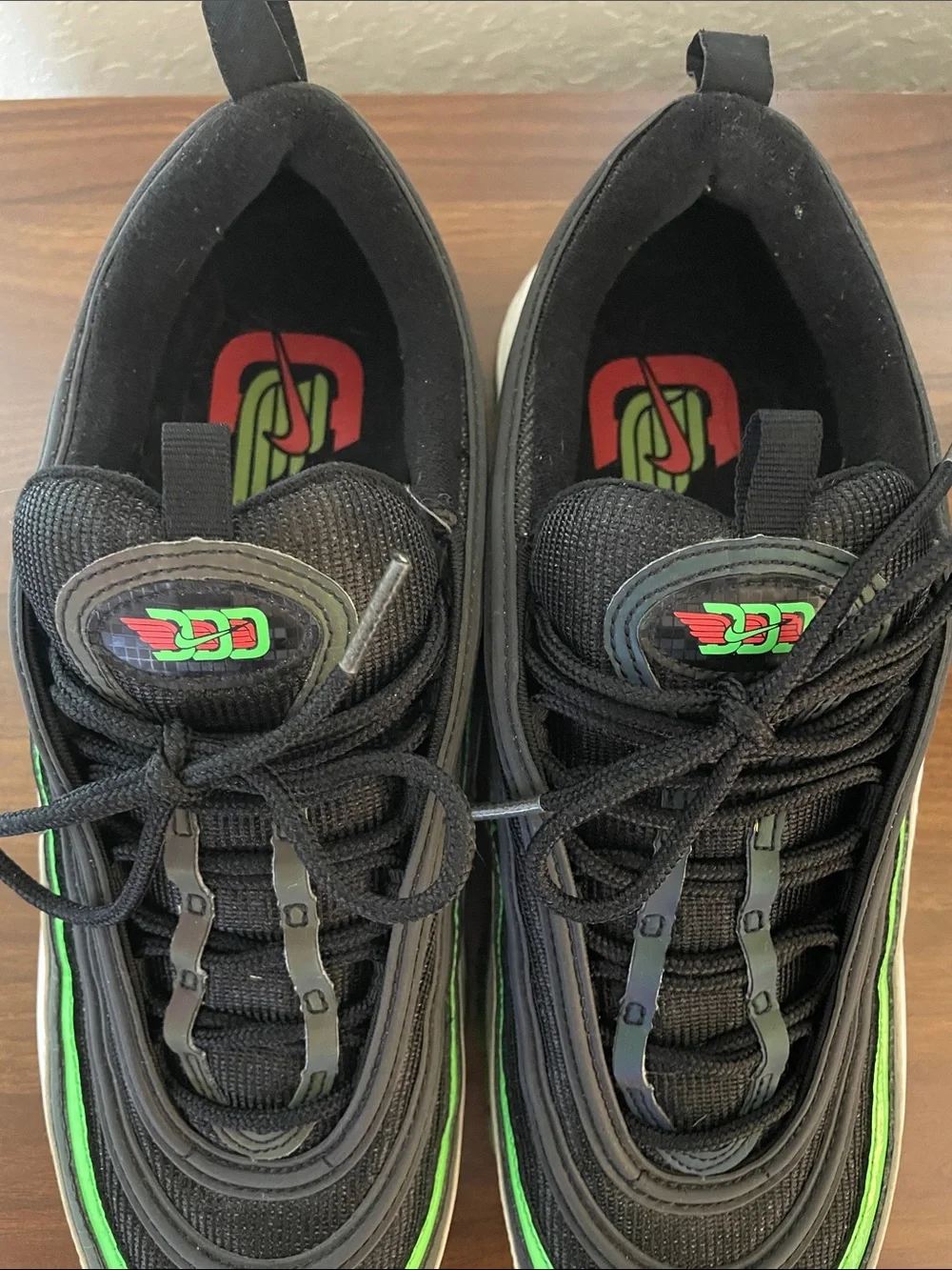 Nike Air Max 97, Black, White, Green & Red Air Max Style Sneakers